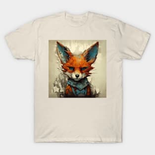 Fierce Cute blue-eyed Warrior Fox T-Shirt